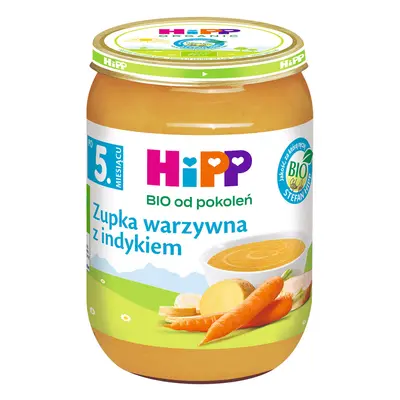 HiPP Bio supă de legume cu curcan, după 5 luni, 190 g