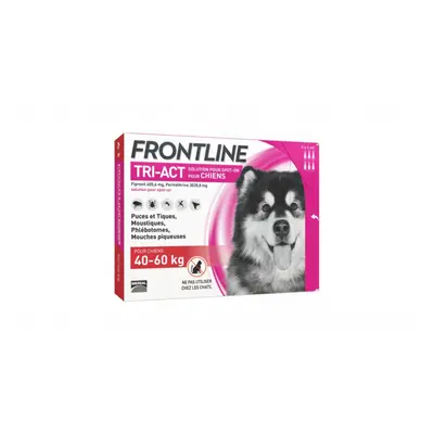 Frontline Tri-act XL spot on pentru caini 40-60 kg - 3 pipete antiparazitare