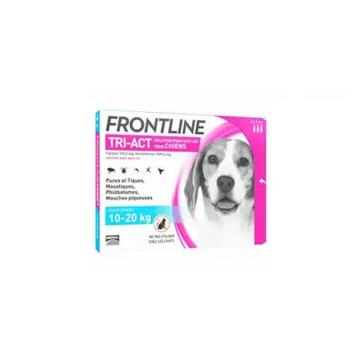 Frontline Tri-act M spot on pentru caini 10-20 kg - 3 pipete antiparazitare