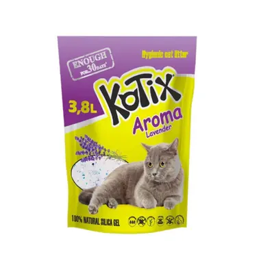 Asternut Igienic Silicat pentru pisici, Kotix Lavanda, 3.8L