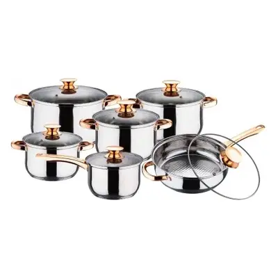 Set 6 Oale inox VL8013 grele din Otel inoxidabil cu Capac