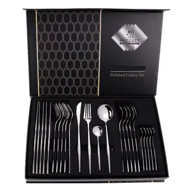 Set de 24 tacamuri elegante si rafinate cu un finisaj luxos ARGINTII