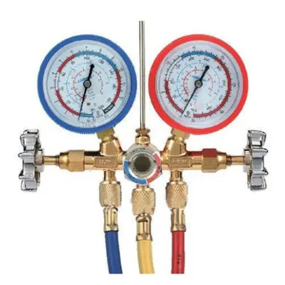 Kit verificat AC cu 2 manometre 2 robineti si 3 furtune 90cm pentru aer conditionat  / Freon